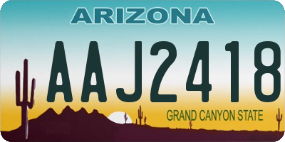 AZ license plate AAJ2418