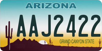 AZ license plate AAJ2422