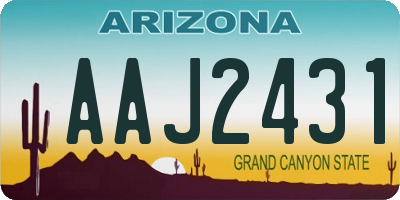 AZ license plate AAJ2431