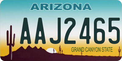 AZ license plate AAJ2465