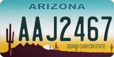 AZ license plate AAJ2467