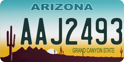 AZ license plate AAJ2493