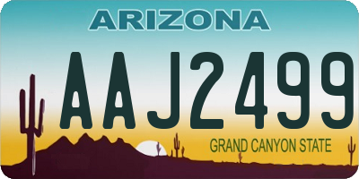 AZ license plate AAJ2499