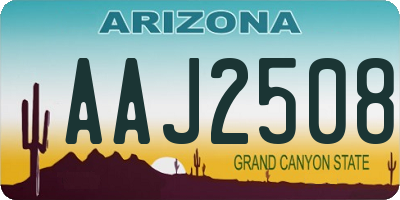 AZ license plate AAJ2508