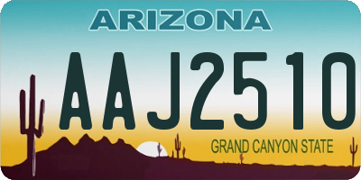 AZ license plate AAJ2510