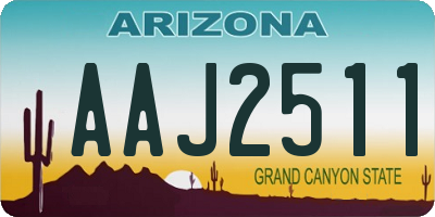 AZ license plate AAJ2511