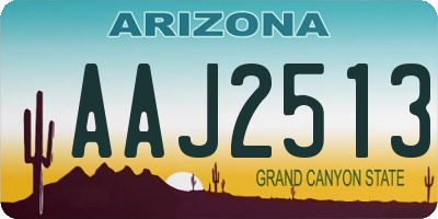 AZ license plate AAJ2513