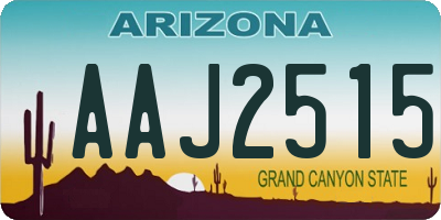 AZ license plate AAJ2515