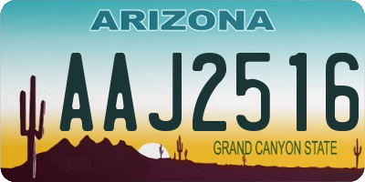 AZ license plate AAJ2516