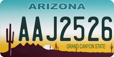 AZ license plate AAJ2526