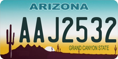 AZ license plate AAJ2532
