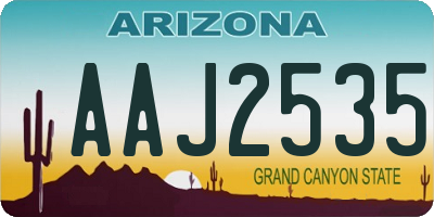 AZ license plate AAJ2535