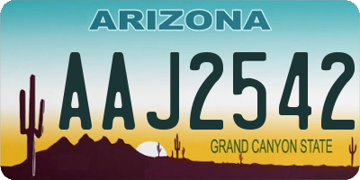 AZ license plate AAJ2542
