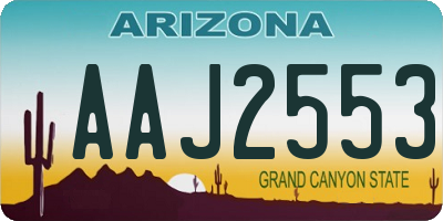 AZ license plate AAJ2553