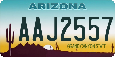 AZ license plate AAJ2557