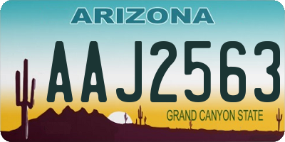 AZ license plate AAJ2563