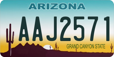 AZ license plate AAJ2571