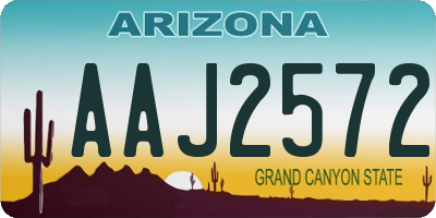 AZ license plate AAJ2572