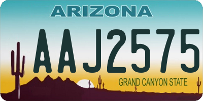 AZ license plate AAJ2575
