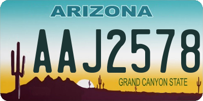 AZ license plate AAJ2578