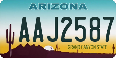 AZ license plate AAJ2587