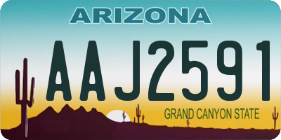 AZ license plate AAJ2591