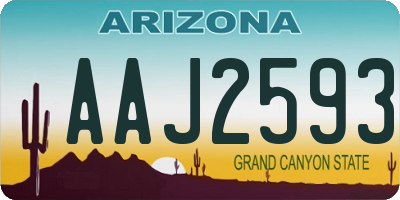 AZ license plate AAJ2593