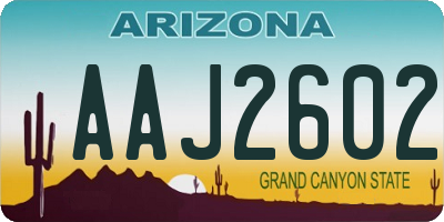 AZ license plate AAJ2602