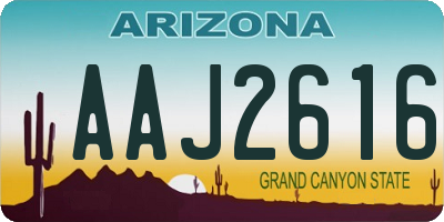 AZ license plate AAJ2616