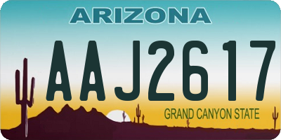 AZ license plate AAJ2617