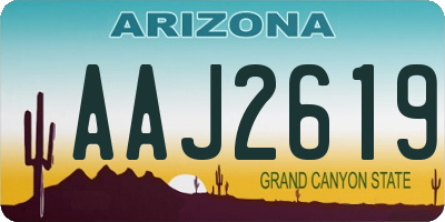 AZ license plate AAJ2619