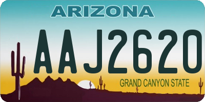 AZ license plate AAJ2620