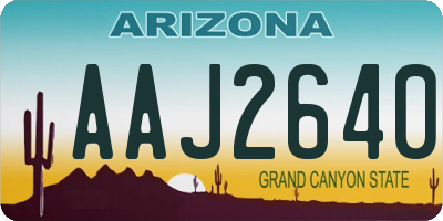 AZ license plate AAJ2640
