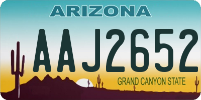 AZ license plate AAJ2652