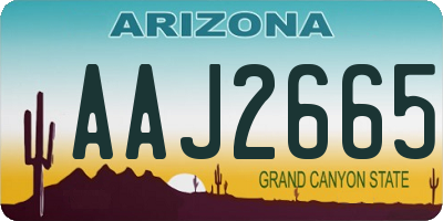 AZ license plate AAJ2665