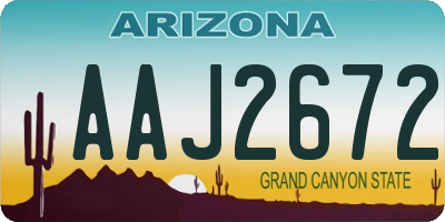 AZ license plate AAJ2672