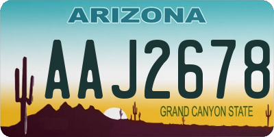AZ license plate AAJ2678