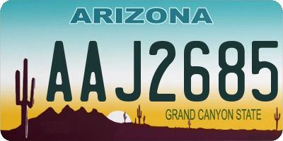 AZ license plate AAJ2685