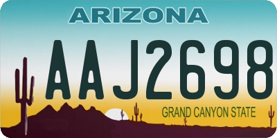 AZ license plate AAJ2698