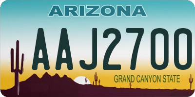 AZ license plate AAJ2700