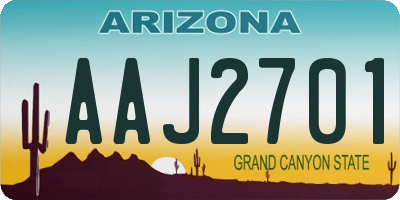 AZ license plate AAJ2701