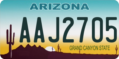 AZ license plate AAJ2705