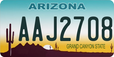 AZ license plate AAJ2708
