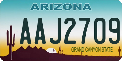 AZ license plate AAJ2709