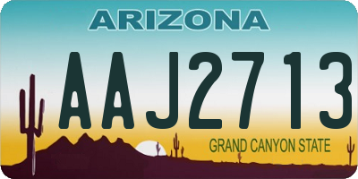 AZ license plate AAJ2713