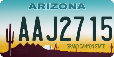 AZ license plate AAJ2715