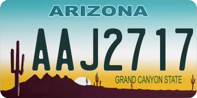AZ license plate AAJ2717