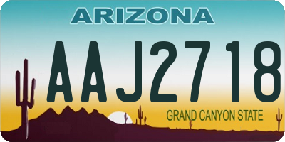 AZ license plate AAJ2718
