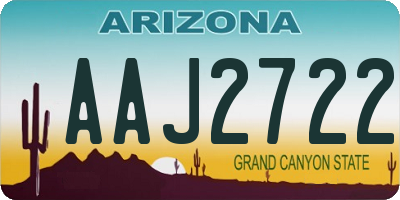 AZ license plate AAJ2722