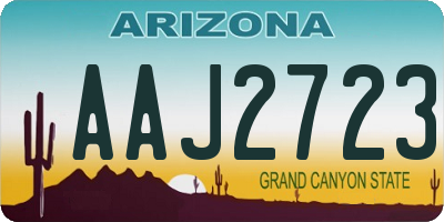 AZ license plate AAJ2723